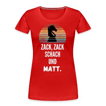 Springer Schachmatt Schach Geschenk Schachspieler - Frauen Premium Bio T-Shirt - Rot - Vorne - Mia (176cm)