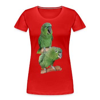 The farinous parrot - Women's Premium Organic T-Shirt - red - Front - Mia (176cm)