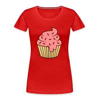 Cupcake - Frauen Premium Bio T-Shirt - Rot - Vorne - Mia (176cm)