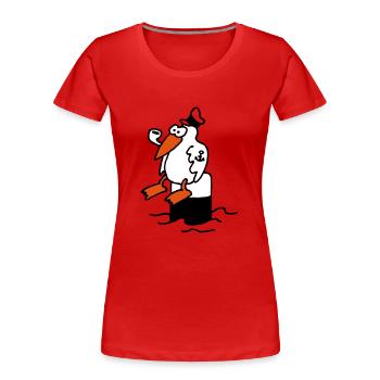moewe_am_hafen_3c - Women's Premium Organic T-Shirt - red - Front - Mia (176cm)