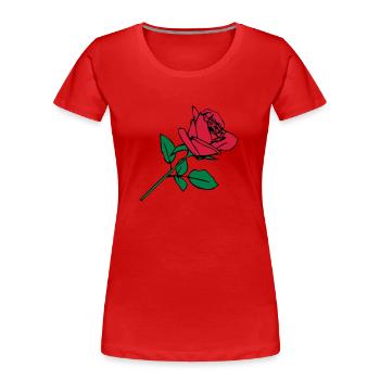 Rose - Women's Premium Organic T-Shirt - red - Front - Mia (176cm)