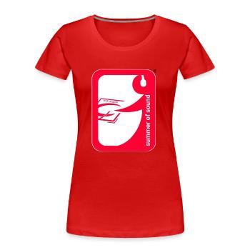 Logo ohne HG rot weiß - Frauen Premium Bio T-Shirt - Rot - Vorne - Mia (176cm)