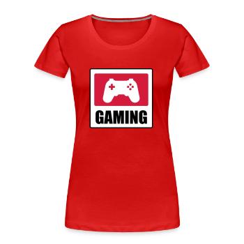 Gaming - Gamer - T-shirt bio Premium Femme - rouge - Devant - Mia (176cm)
