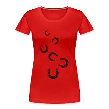 Horseshoe Symbol - Women's Premium Organic T-Shirt - red - Front - Mia (176cm)