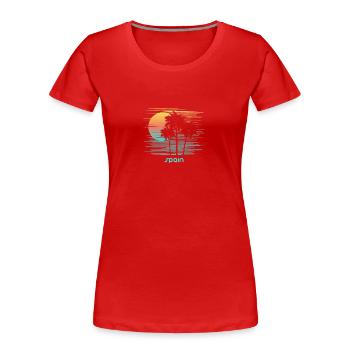Spanien Stilvoller Souvenirurlaub - Frauen Premium Bio T-Shirt - Rot - Vorne - Mia (176cm)