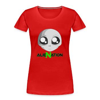 ALIENATION - Women's Premium Organic T-Shirt - red - Front - Mia (176cm)
