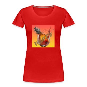Exotische Cocktails, its Party-time - Frauen Premium Bio T-Shirt - Rot - Vorne - Mia (176cm)