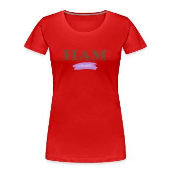 SCHINKEN - Frauen Premium Bio T-Shirt - Rot - Vorne - Mia (176cm)