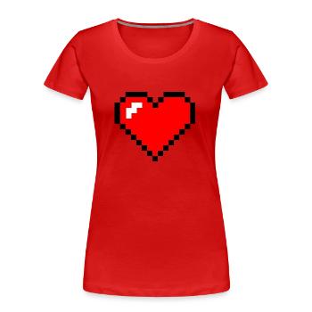 heart pixel - Women's Premium Organic T-Shirt - red - Front - Mia (176cm)
