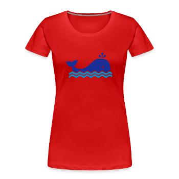 Wal - Frauen Premium Bio T-Shirt - Rot - Vorne - Mia (176cm)