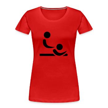 Physiothérapeute - T-shirt bio Premium Femme - rouge - Devant - Mia (176cm)