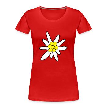 Edelweiss - Frauen Premium Bio T-Shirt - Rot - Vorne - Mia (176cm)