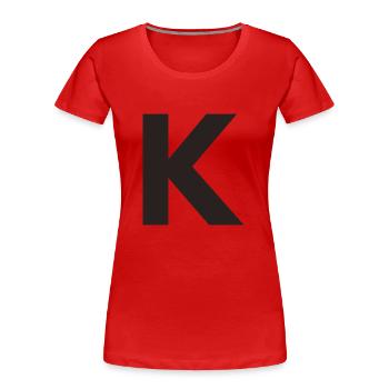 K - T-shirt bio Premium Femme - rouge - Devant - Mia (176cm)