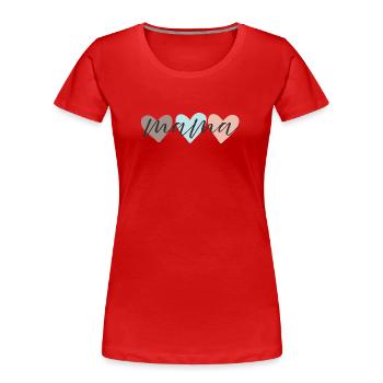 Mama Love Police Pastel Hearts - T-shirt bio Premium Femme - rouge - Devant - Mia (176cm)