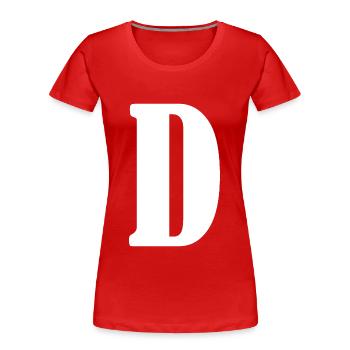 D - Frauen Premium Bio T-Shirt - Rot - Vorne - Mia (176cm)