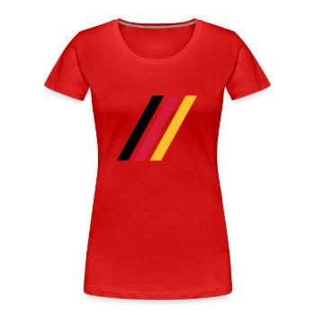 german stripe flag - Frauen Premium Bio T-Shirt - Rot - Vorne - Mia (176cm)