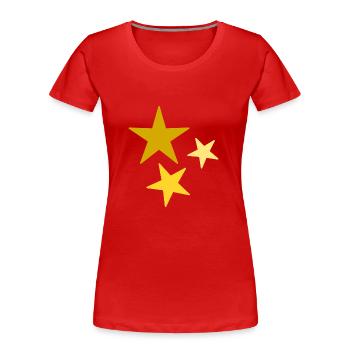 STAR. STAR. STERNE. PARTY. JAHRESTAG. WEIHNACHTEN - Frauen Premium Bio T-Shirt - Rot - Vorne - Mia (176cm)