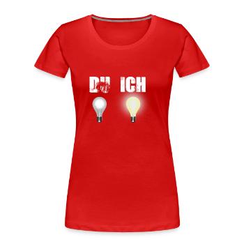 Light Bulb Smart Clever I You - Women's Premium Organic T-Shirt - red - Front - Mia (176cm)