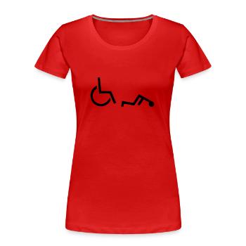 Rollstuhl - Frauen Premium Bio T-Shirt - Rot - Vorne - Mia (176cm)