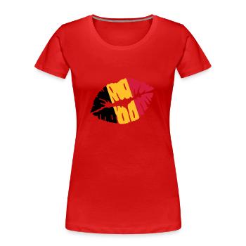 Belgien - Frauen Premium Bio T-Shirt - Rot - Vorne - Mia (176cm)