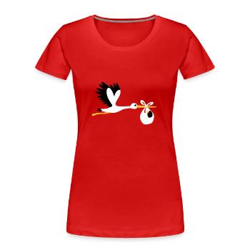 Storch - Frauen Premium Bio T-Shirt - Rot - Vorne - Mia (176cm)