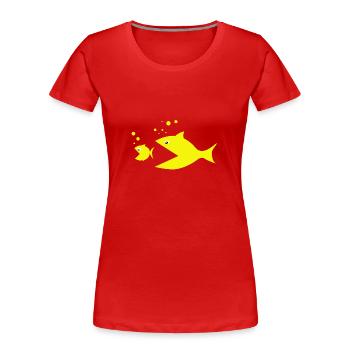 poisson - T-shirt bio Premium Femme - rouge - Devant - Mia (176cm)