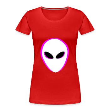 Aliens Alien Head - Women's Premium Organic T-Shirt - red - Front - Mia (176cm)