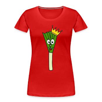 Altesse poireaux - T-shirt bio Premium Femme - rouge - Devant - Mia (176cm)