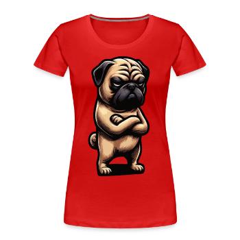 Pug Pugs Pug Owners Pug Lovers Pug Keepers - Women's Premium Organic T-Shirt - red - Front - Mia (176cm)