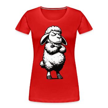 Schaf Schafe Schäfer Schafhalter Schafherde - Frauen Premium Bio T-Shirt - Rot - Vorne - Mia (176cm)