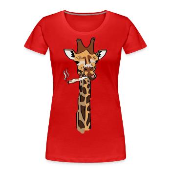Psyche Giraffe - Frauen Premium Bio T-Shirt - Rot - Vorne - Mia (176cm)