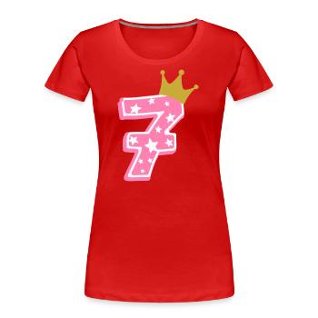 7 Krone 7. Geburtstag 7 Jahre - Frauen Premium Bio T-Shirt - Rot - Vorne - Mia (176cm)