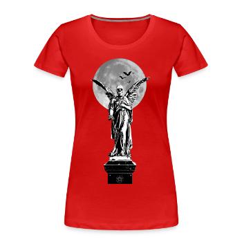 Ange de la mort devant la lune avec des chauves-souris - T-shirt bio Premium Femme - rouge - Devant - Mia (176cm)