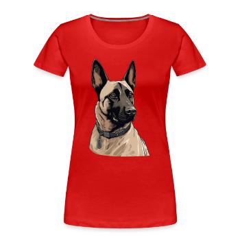 Belgian Malinois - Frauen Premium Bio T-Shirt - Rot - Vorne - Mia (176cm)