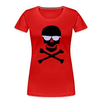 Piratl_mit_brille - T-shirt bio Premium Femme - rouge - Devant - Mia (176cm)