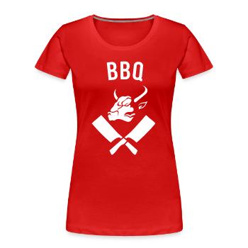 BBQ ideal für Grillfreunde - Frauen Premium Bio T-Shirt - Rot - Vorne - Mia (176cm)
