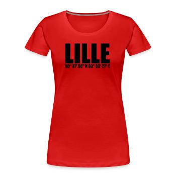 Lille Koordinaten - Frauen Premium Bio T-Shirt - Rot - Vorne - Mia (176cm)