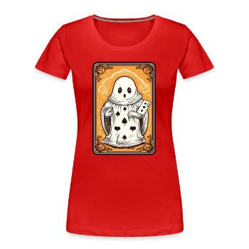 Tarot Karte Geist mit Pik Ass Karte - Frauen Premium Bio T-Shirt - Rot - Vorne - Mia (176cm)