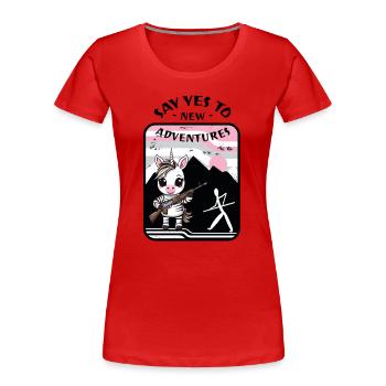Zebra Unicorn - Women's Premium Organic T-Shirt - red - Front - Mia (176cm)