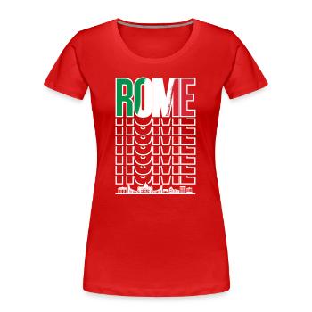 Répétition du mot-symbole Rome - T-shirt bio Premium Femme - rouge - Devant - Mia (176cm)