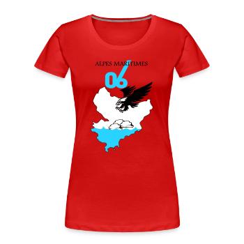 Alpes Maritimes - Frauen Premium Bio T-Shirt - Rot - Vorne - Mia (176cm)
