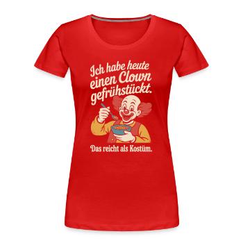 Clown Breakfast Carnival Clown Costume Replacement - Women's Premium Organic T-Shirt - red - Front - Mia (176cm)
