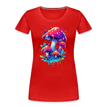 mushroom - Women's Premium Organic T-Shirt - red - Front - Mia (176cm)