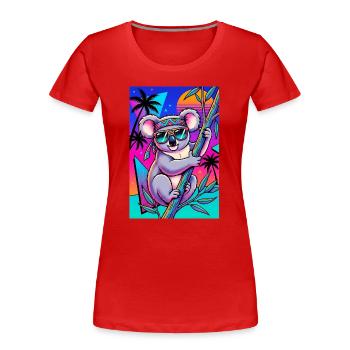 Koala - T-shirt bio Premium Femme - rouge - Devant - Mia (176cm)
