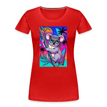 Koala - Women's Premium Organic T-Shirt - red - Front - Mia (176cm)