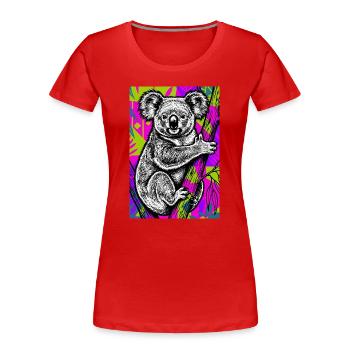 Koala - T-shirt bio Premium Femme - rouge - Devant - Mia (176cm)