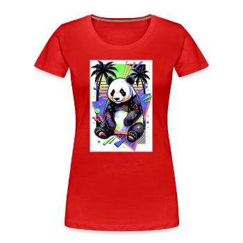 panda - T-shirt bio Premium Femme - rouge - Devant - Mia (176cm)