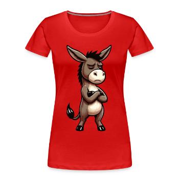 Esel Eselchen Eselhalter Muli Langohresel Muli - Frauen Premium Bio T-Shirt - Rot - Vorne - Mia (176cm)