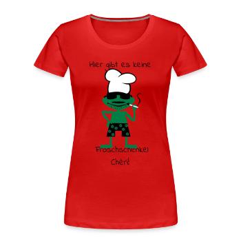 Grenouille cuisson - T-shirt bio Premium Femme - rouge - Devant - Mia (176cm)