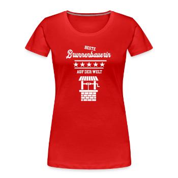Beste Brunnenbauerin Brunnenbau Meisterin - Frauen Premium Bio T-Shirt - Rot - Vorne - Mia (176cm)